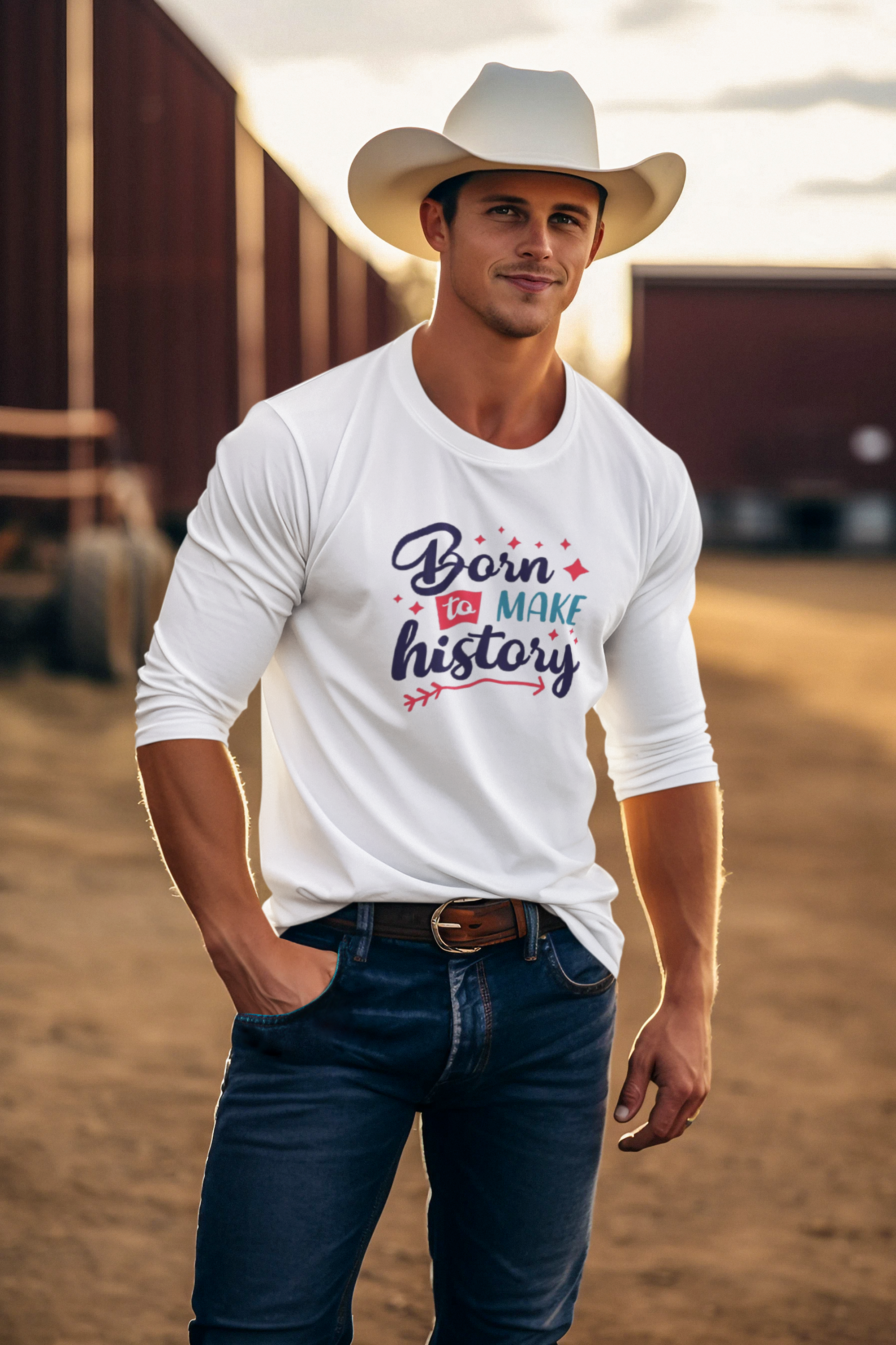 Born To Make History Jersey Long Sleeve Tee